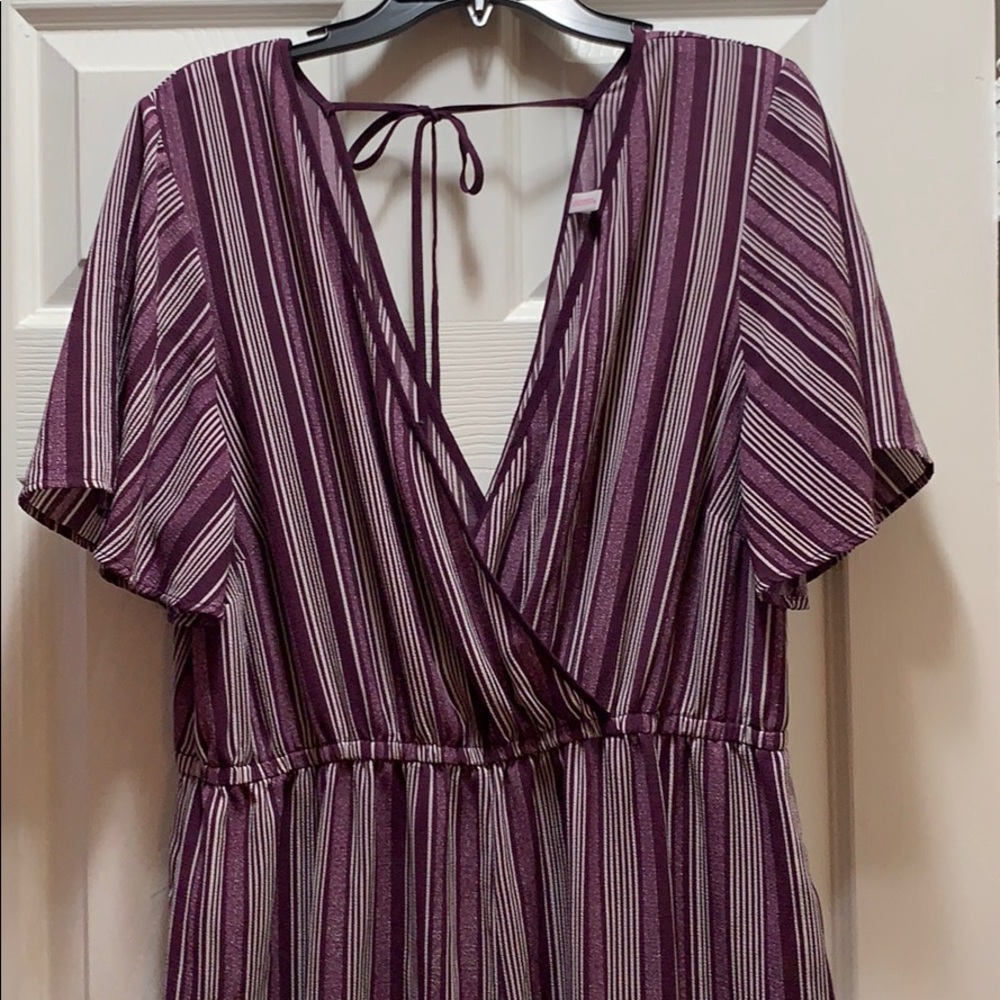 💚 Xhilaration purple striped jumpsuit